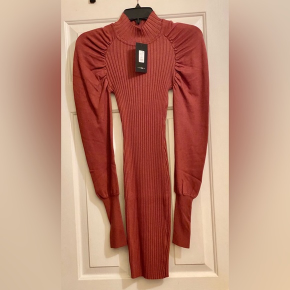Milan Sweater Mini Dress - Marsala (In Between a Rust & Blush Color) - Picture 3 of 6